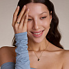 Серебряное колье позолоченое с буквой А bubble small Miestilo