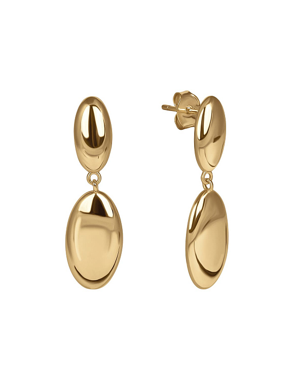 Позолоченные серьги-подвесы Miestilo