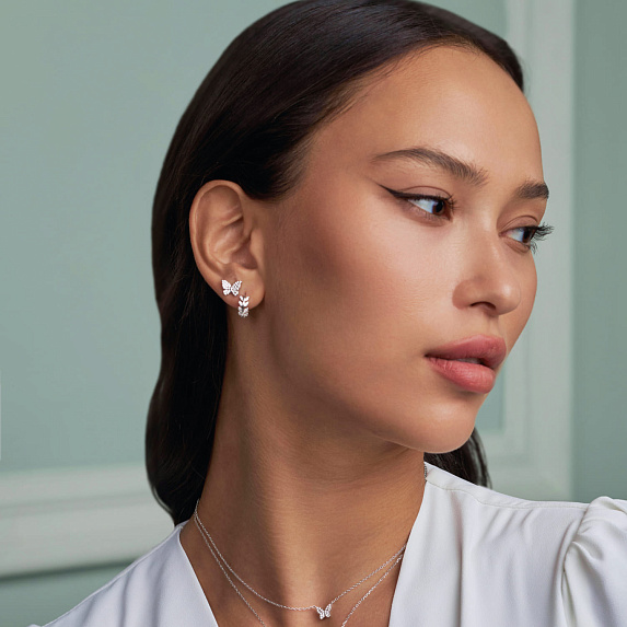 Серьги колечки серебро 925 серебряные листья Miestilo