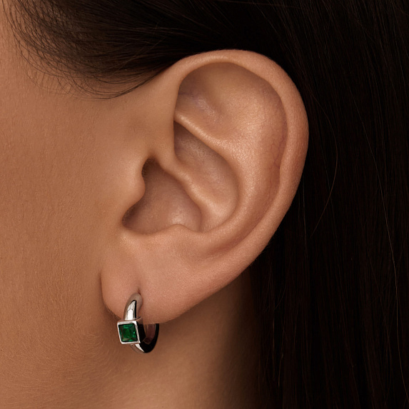 Серьги серебро 925 серебряные гвоздики женские полукольца Miestilo