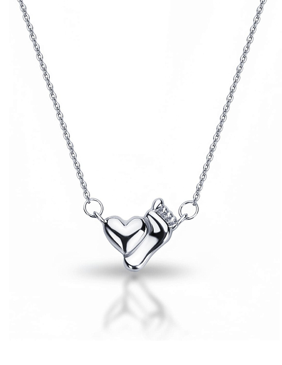 Серебряное колье с подвеской с сердцем Miestilo  2