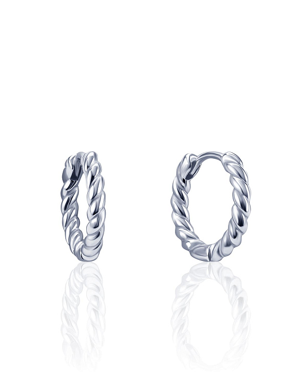 Серебряные серьги-конго с рельефом MIESTILO  Miestilo  2