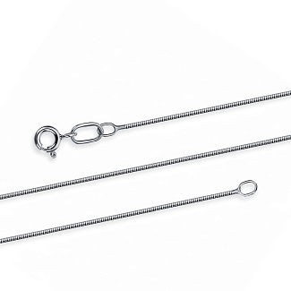 Серебряная цепь родивое покрытие Снейк граненый ширина плетения 1,15 мм D проволоки 0,4 мм Miestilo