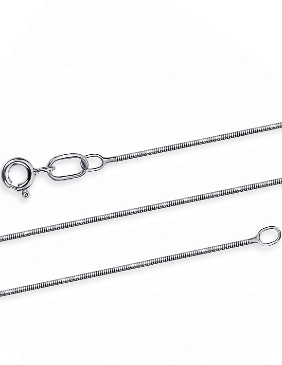 Серебряная цепь родивое покрытие Снейк граненый ширина плетения 1,15 мм D проволоки 0,4 мм Miestilo  2