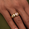 Серебряное дутое кольцо с фианитом Miestilo