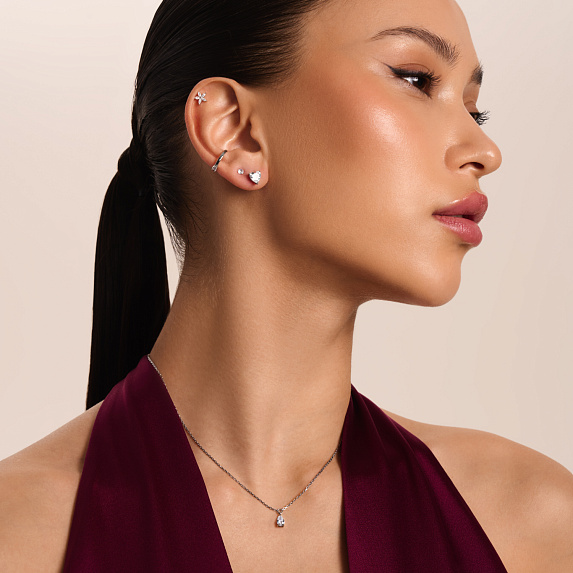 Серьги серебро 925 серебряные гвоздики сердечки Miestilo