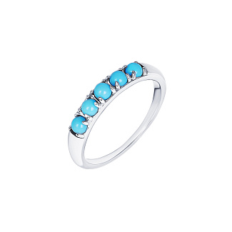 Серебряное кольцо с искуственной бирюзой Miestilo