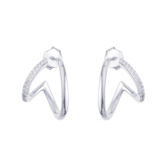 Серьги серебро 925 гвоздики пусеты с камнями сережки фианиты Miestilo