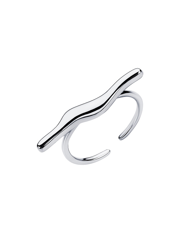 Серебряное кольцо волна Miestilo  2