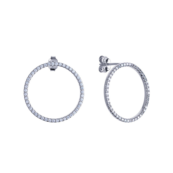 Серьги серебро 925 серебряные гвоздики женские круглые Miestilo