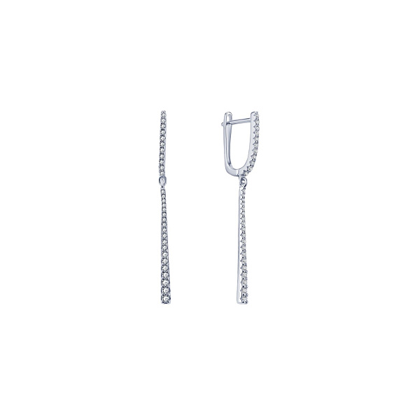 Серьги серебро 925 длинные серебряные с подвеской палочки Miestilo