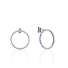 Серебряные акцентные пусеты с кругом из фианитов MIESTILO  Miestilo