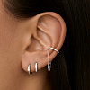 Серьги кольца серебро 925 женские конго с камнями Miestilo