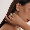 Серебряное кольцо с голубым фианитом в огранке овал  Miestilo