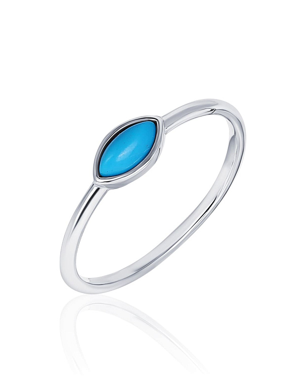 Серебряное кольцо с искуственной бирюзой MIESTILO Miestilo  2