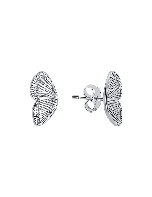 Серебряные серьги гвоздики, крылья бабочки Miestilo  2