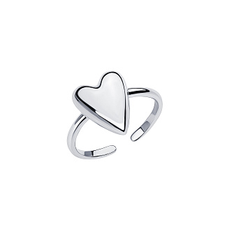 Серебряное кольцо сердце Miestilo