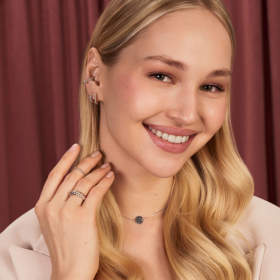Серьги серебро 925 женские конго без вставок Miestilo