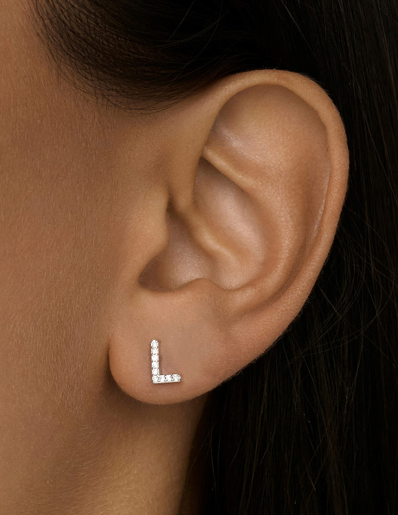 Моносерьга в виде буквы L MIESTILO Miestilo