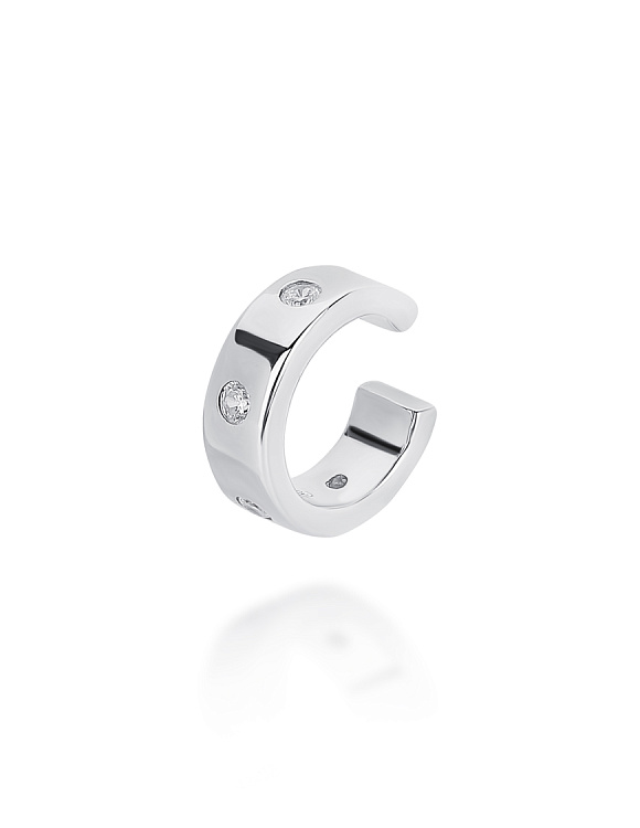 Серьга кафф без прокола серебро 925 моносерьга серебряная Miestilo  2