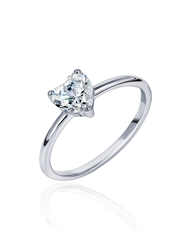 Тонкое кольцо с фианитом в огранке сердце MIESTILO Miestilo  2