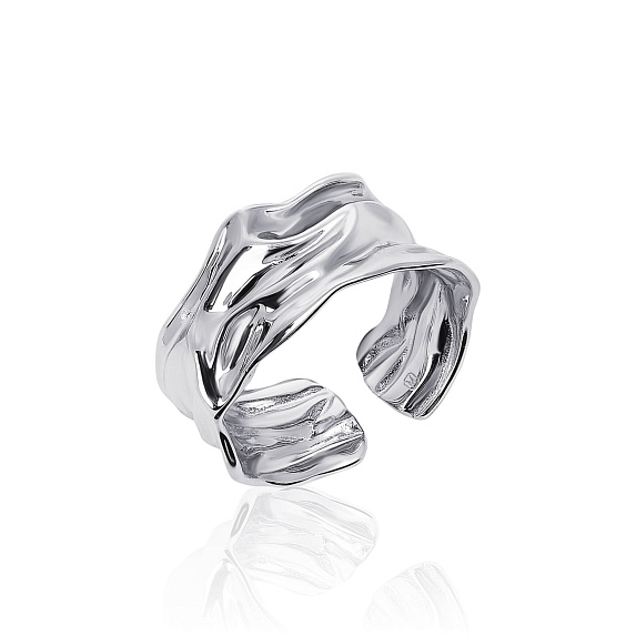 Широкое серебряное кольцо с мятым эффектом MIESTILO  Miestilo