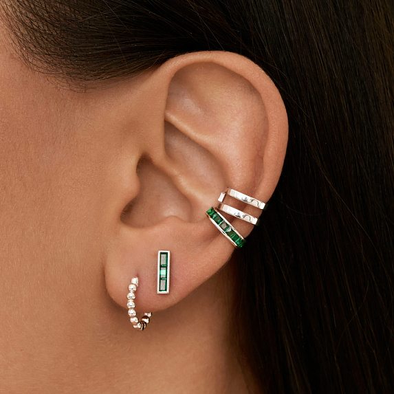 Серьги серебро 925 женские конго без вставок Miestilo