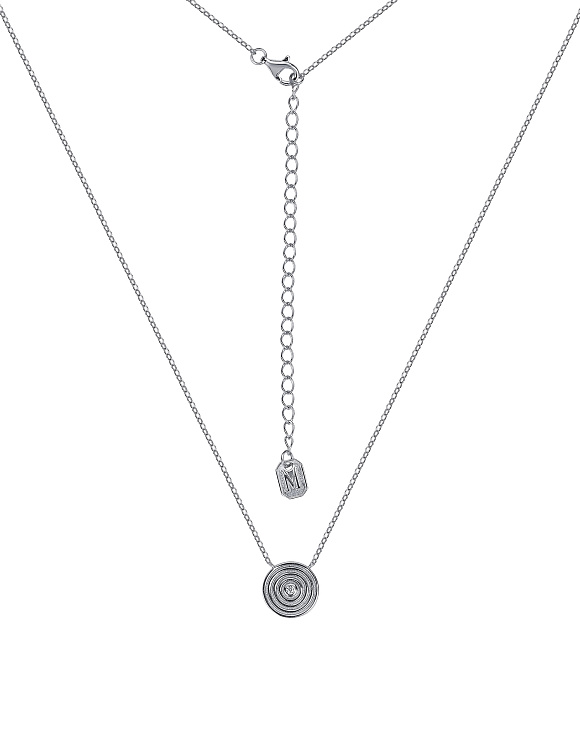 Серебряный чокер с монетой и фианитом Miestilo  2