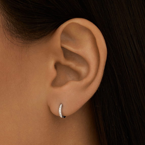 Серьги кольца серебро 925 серебряные конго с фианитами Miestilo