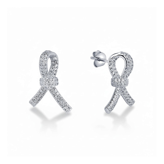 Серебряные серьги гвоздики с фианитами Miestilo