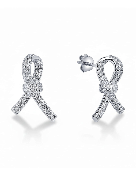 Серебряные серьги гвоздики с фианитами Miestilo  2