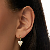 Серьги кольца серебро 925 позолоченные висячие сердечки Miestilo