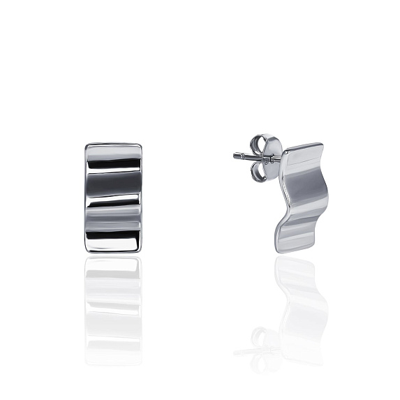 Серебряные серьги с мятым эффектом MIESTILO  Miestilo