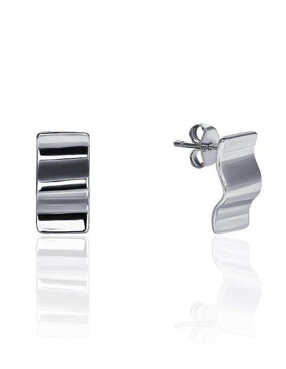 Серебряные серьги с мятым эффектом MIESTILO  Miestilo  2