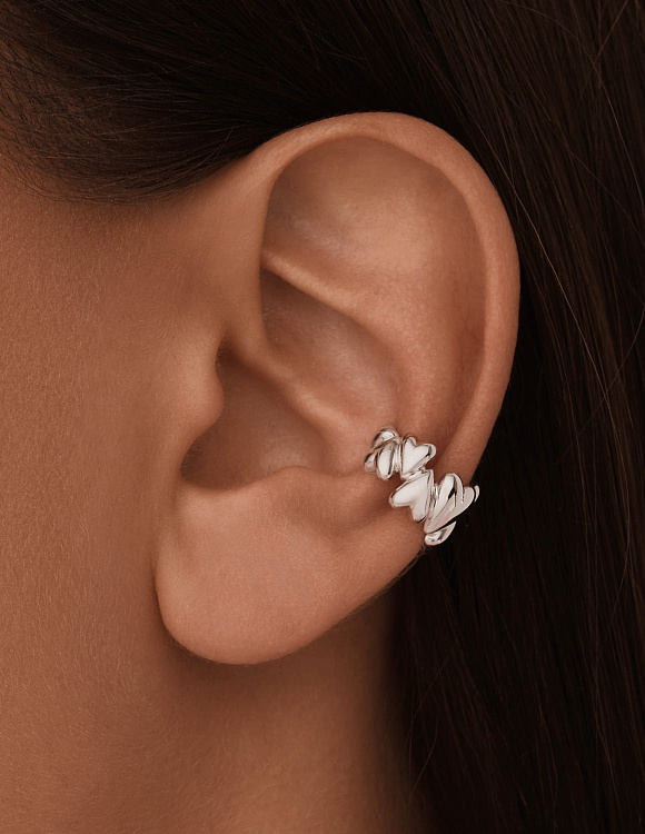 Серебряный кафф сердца MIESTILO Miestilo
