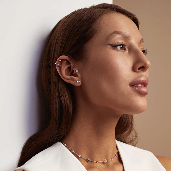 Серьги серебро 925 серебряные гвоздики лунный камень Miestilo