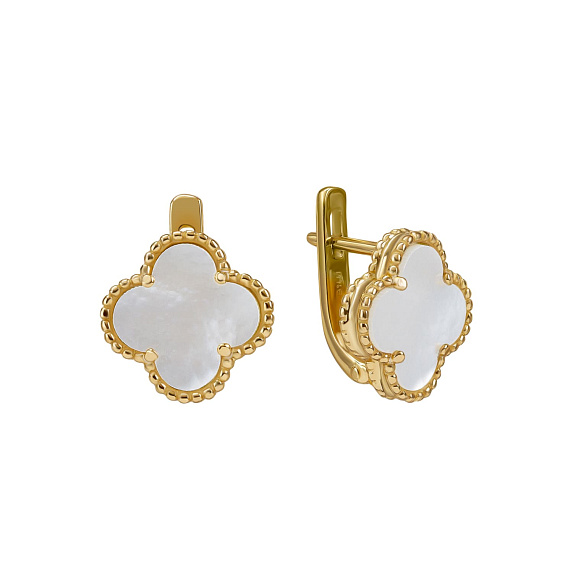 Серьги серебро 925 серебряные van cleef клевер Miestilo