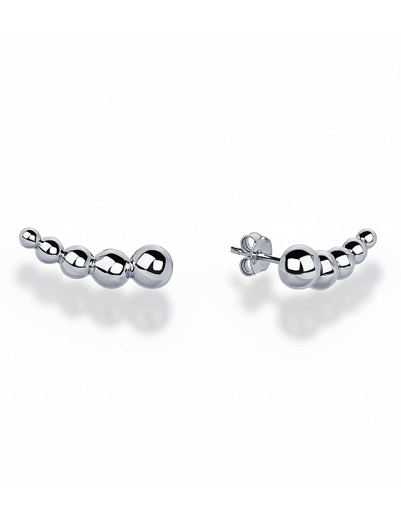 Серебряные серьги гвоздики дорожка Miestilo  2