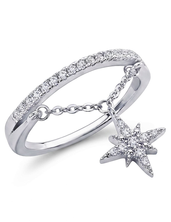 Серебряное кольцо Исида с фианитами Miestilo  2