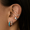 Серьги серебро 925 гвоздики женские кольца эмаль Miestilo