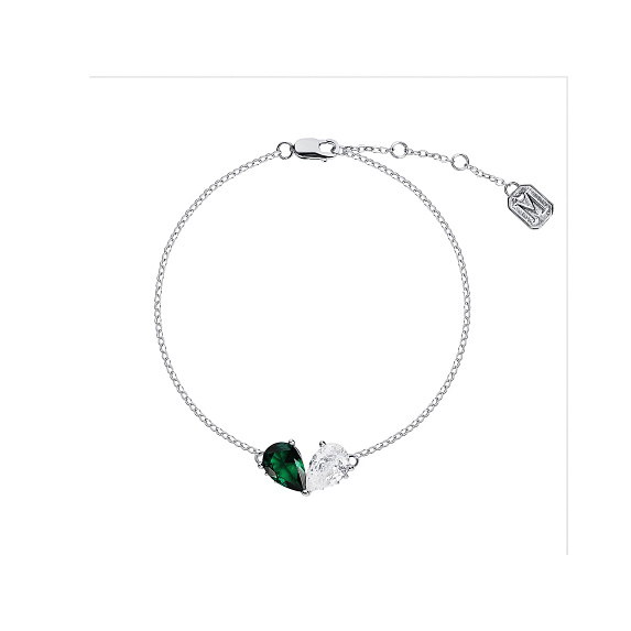 Серебряный браслет с фианитами в огранке груша Miestilo