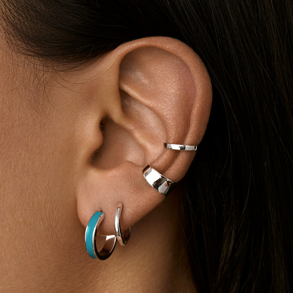 Серьги серебро 925 гвоздики женские кольца эмаль Miestilo