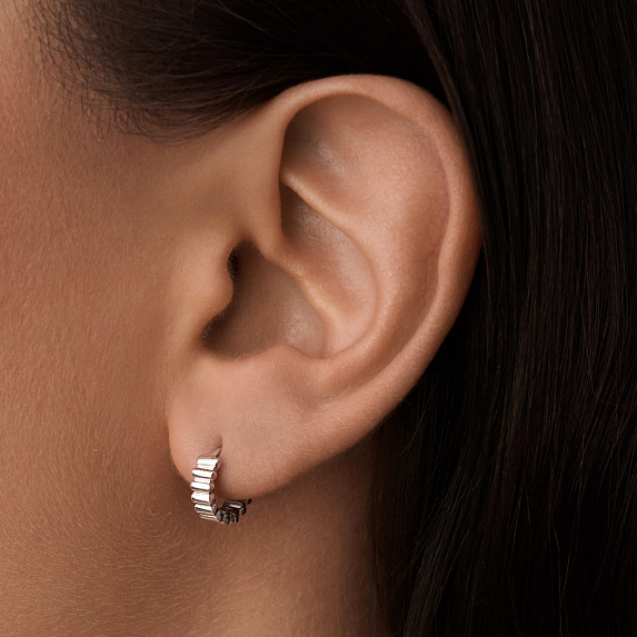 Серьги конго серебро 925 серебряные массивные кольца Miestilo