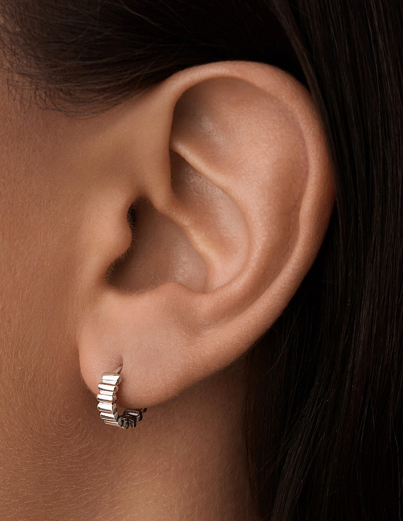 Рельефные серьги-конго из серебра MIESTILO Miestilo