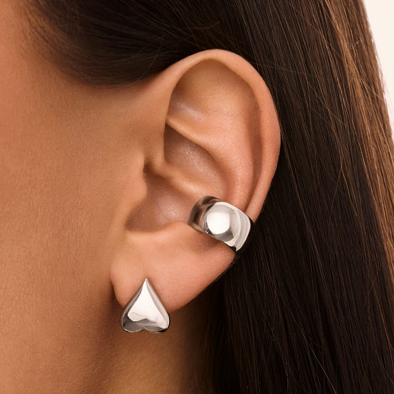 Серьги серебро 925 серебряные гвоздики женские сердечки Miestilo
