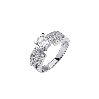Серебряное кольцо с фианитами Miestilo