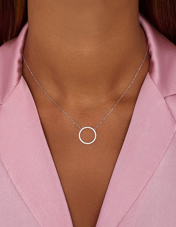 Колье на шею серебро 925 круг Miestilo