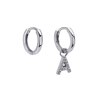 Серьги конго серебро 925 трансформеры с буквой А Miestilo