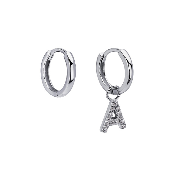 Серьги конго серебро 925 трансформеры с буквой А Miestilo