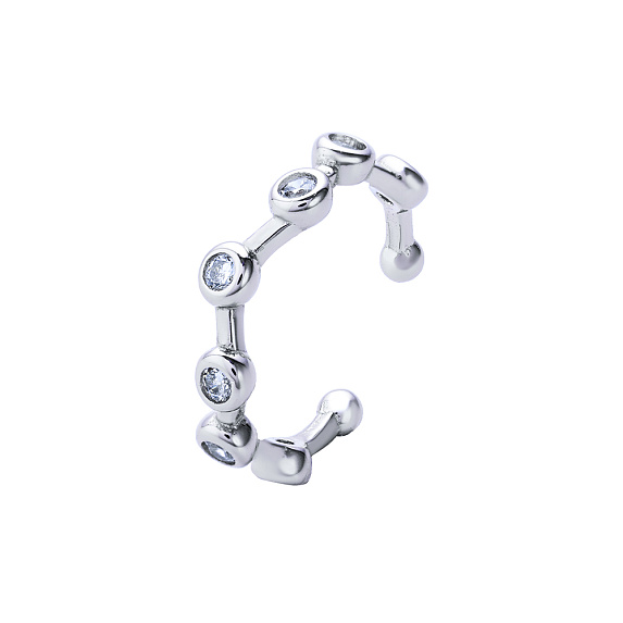 Кафф из серебра с фианитами Miestilo